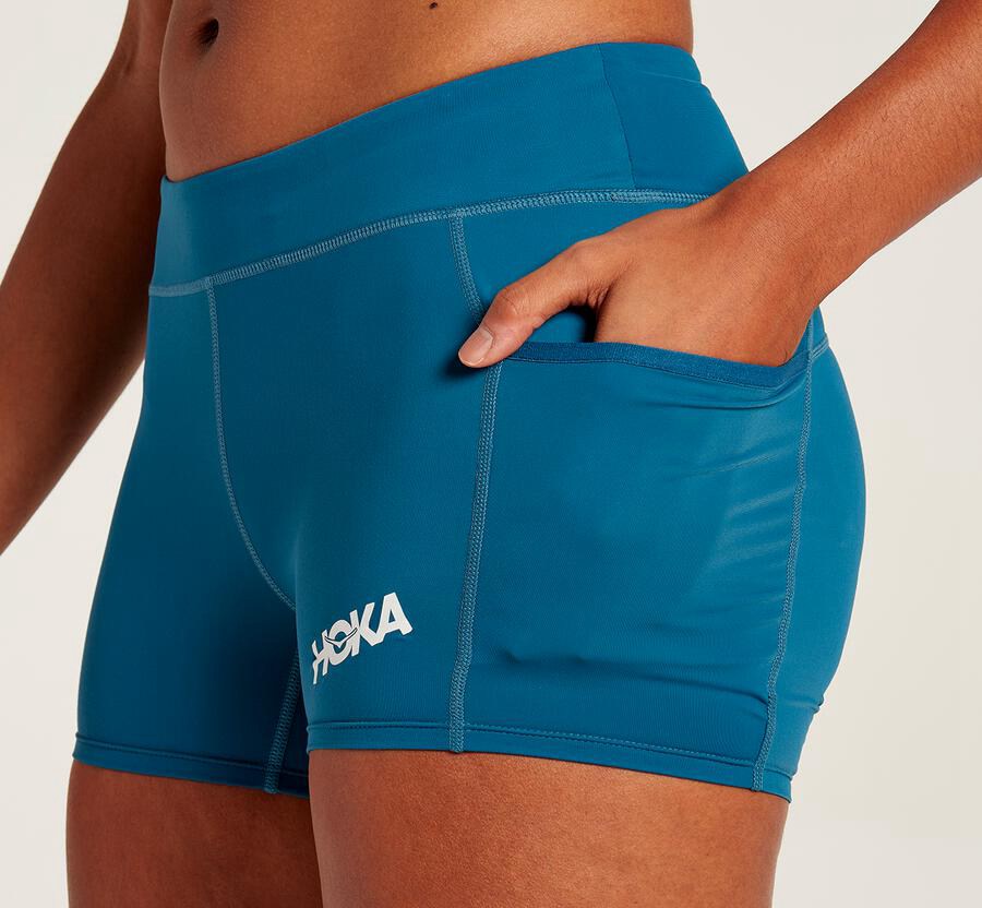 Hoka One One Shorts Womens Blue - Performance Knit - 06135EWJD